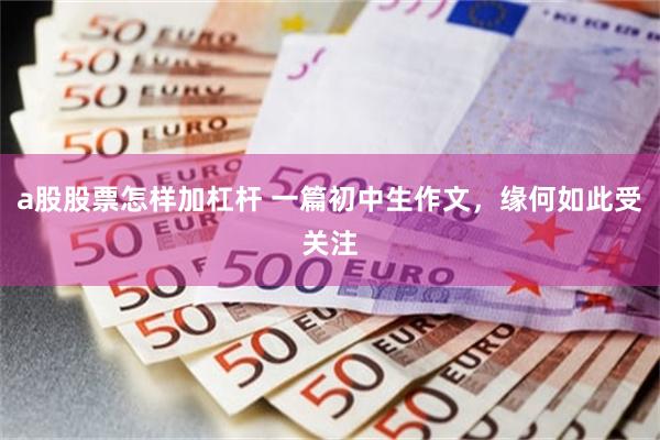 a股股票怎样加杠杆 一篇初中生作文，缘何如此受关注